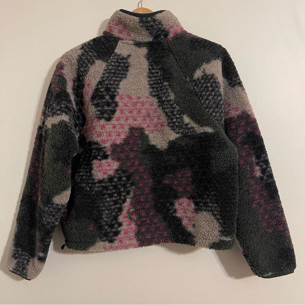 Joy Lab Women's Tan, Camouflage Pink Mock Neck Sherpa Fleece Jacket  Size M - Picture 4 of 8